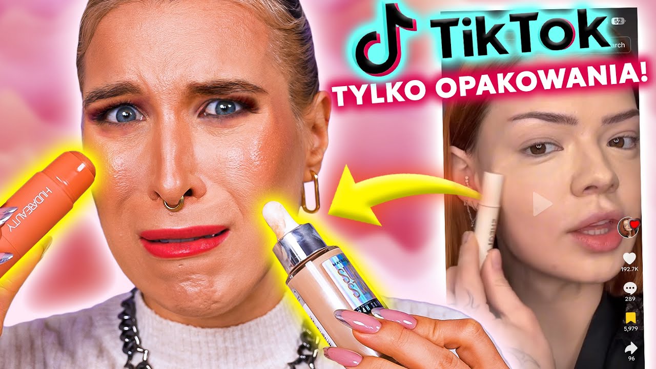 ♦ TIK TOK MNIE ZMUSIŁ! 🤣 MAKIJAŻ TYLKO OPAKOWANIAMI KOSMETYKÓW! ♦ Agnieszka Grzelak Beauty