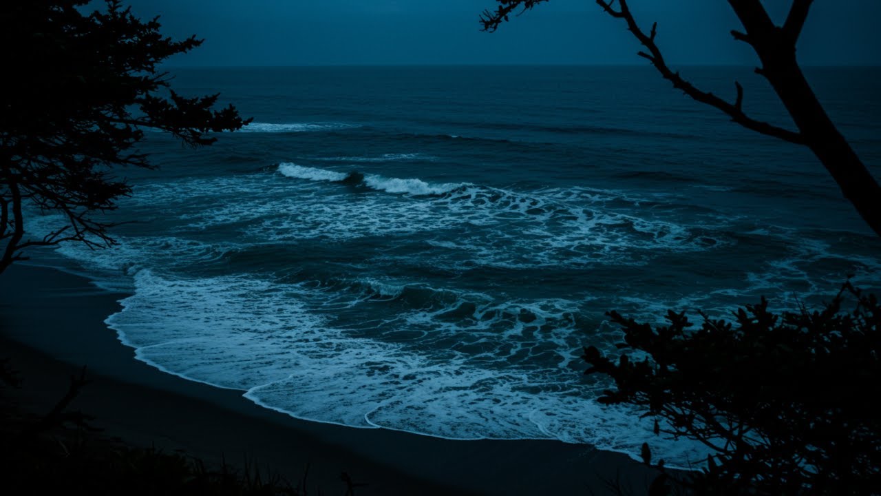 Soothing Dark Blue Ocean Waves for Peaceful Meditation and Rest