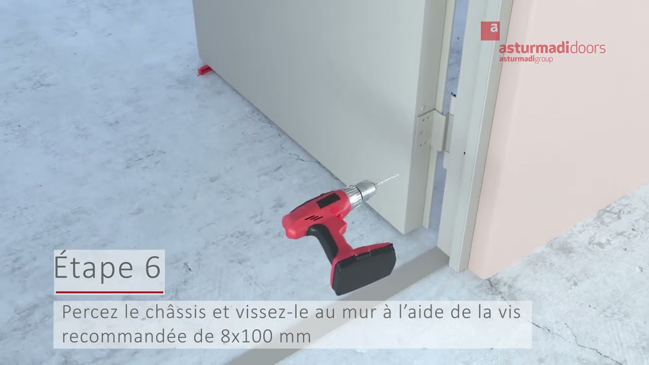Asturmadi Doors | Installation de porte coupe-feu | Cadre EI120 MIN avec vis