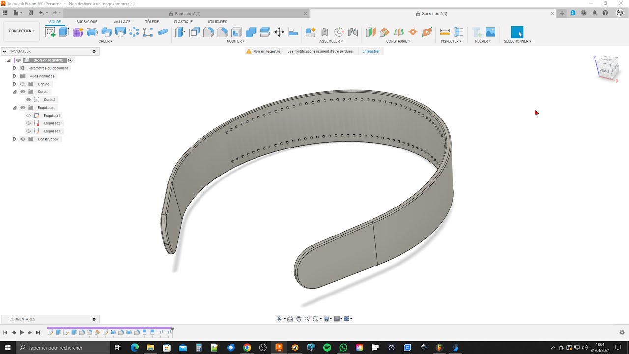 Les Tutos Fusion 360 de Manu - Un serre tête avec des petits picots - #LTF360DM
