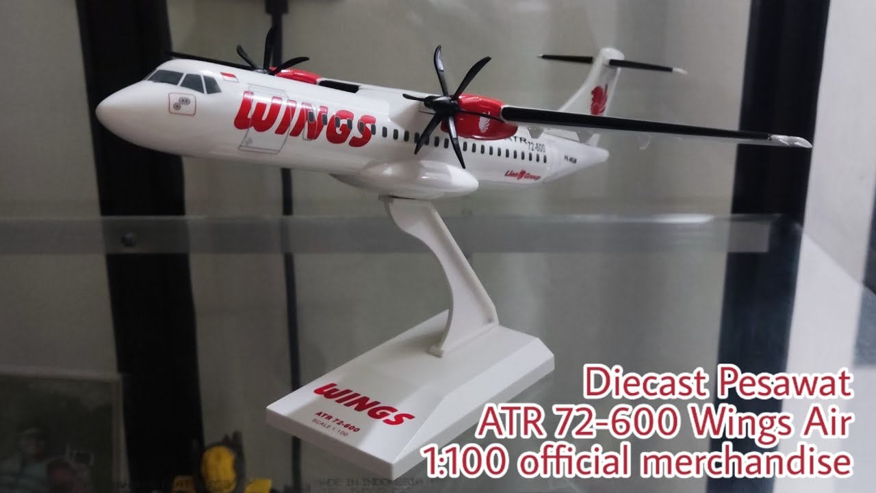 Unboxing diecast pesawat ATR 72-600 Wings Air 1:100 official merchandise!!!