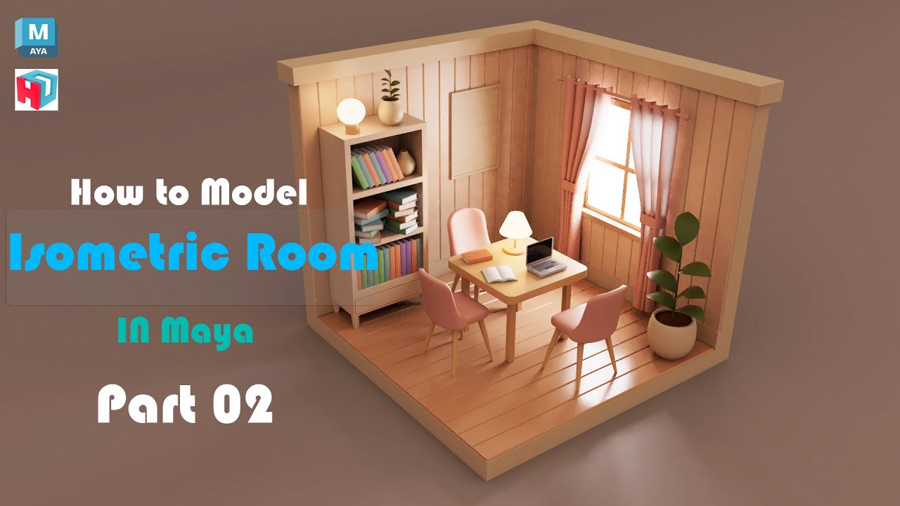 How to Create a Beautiful 3D Room in Autodesk Maya | Interior Modeling | Timelapse | Part 2 of 2.