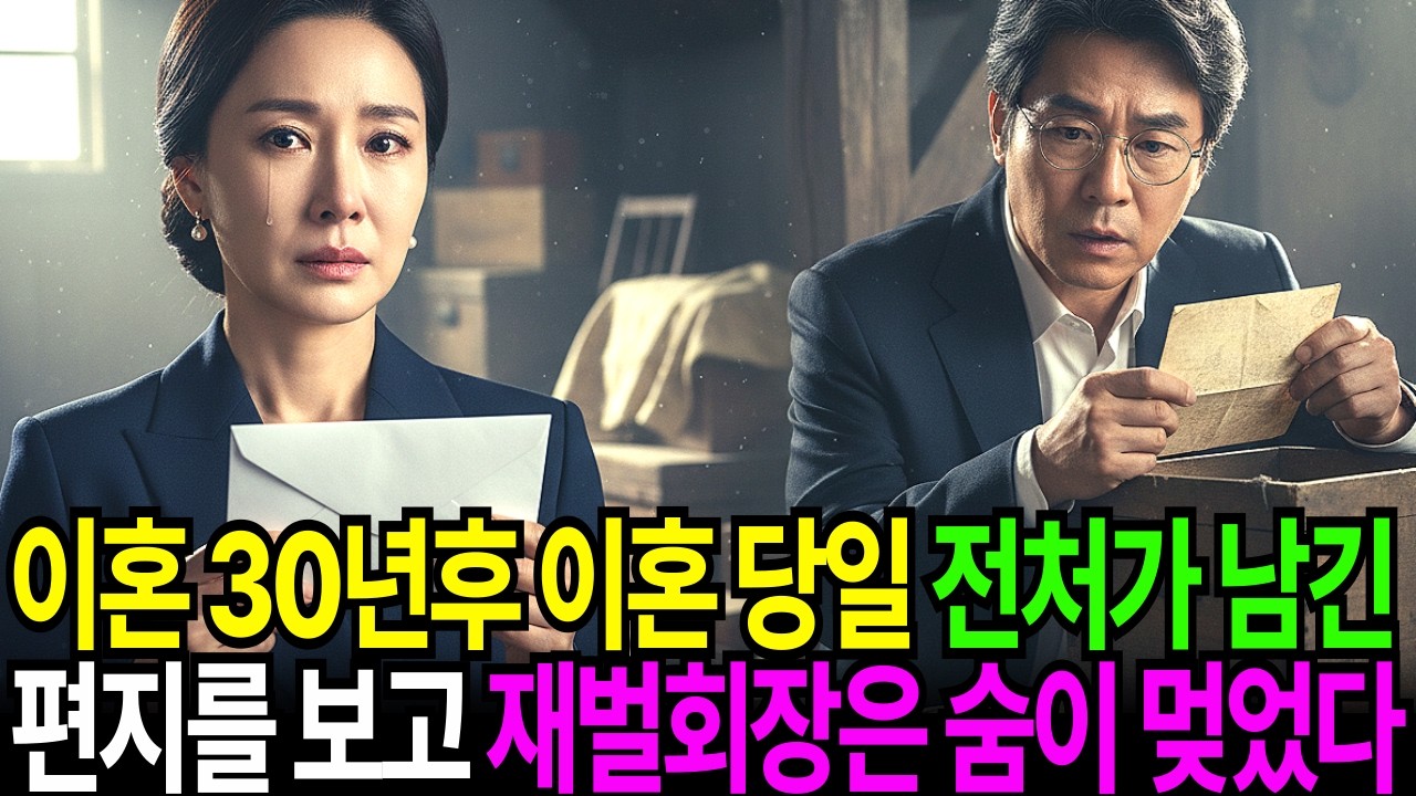 이혼 30년 후… 전처가 이혼당일 남긴 편지를 읽자 재벌회장은 그대로 숨이 멎었다    | 오디오북 시니어사연 반전 고부사연