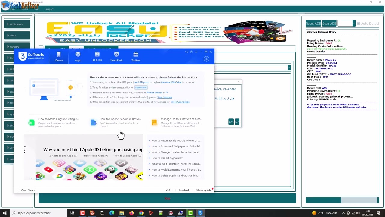 How to bypass Iphone 6s+ Hello screen bypass iOS 15.8.1 By Eft Pro