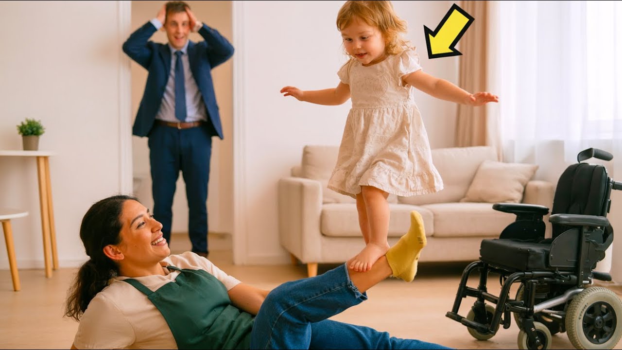 CÓRKA BIZNESMENA NA WÓZKU INWALIDZKIM NIGDY NIE CHODZIŁA… AŻ NOWA SPRZĄTACZKA ZROBIŁA TO…