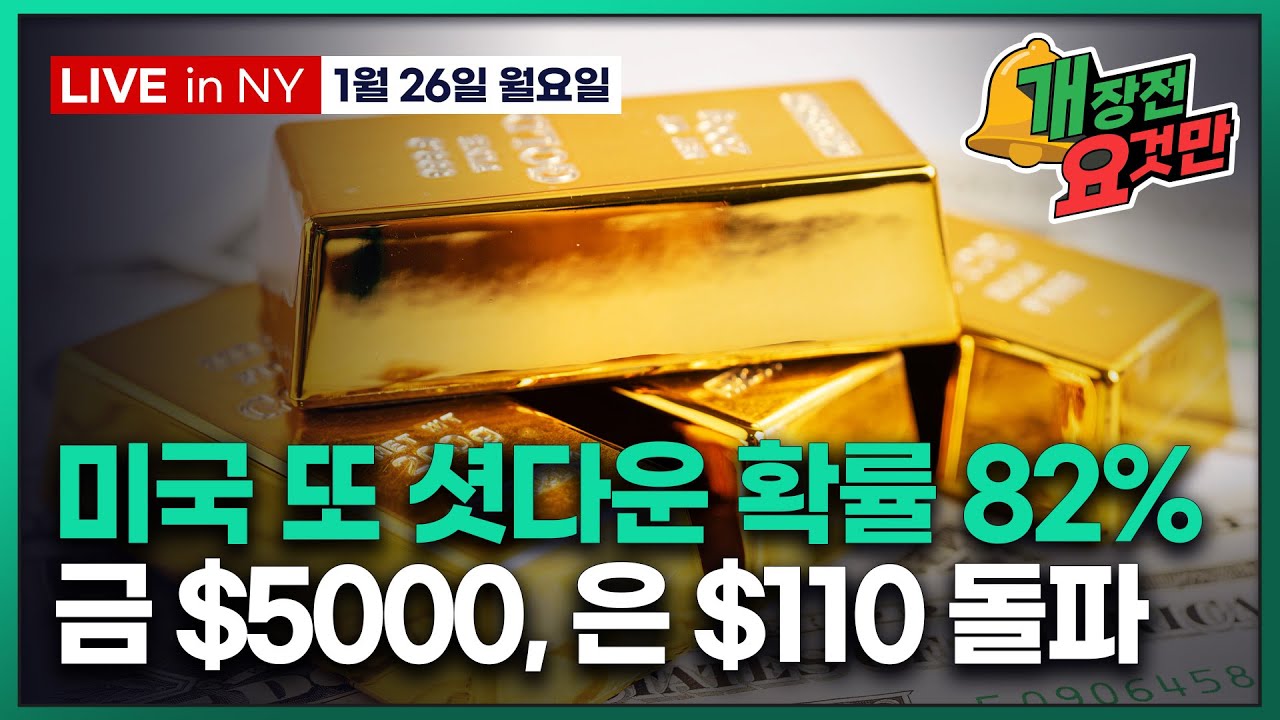 [빈난새의 개장전 요것만-1월26일] 미국장 개장전 알아야 할 5가지 + 특징주 및 주요 뉴스