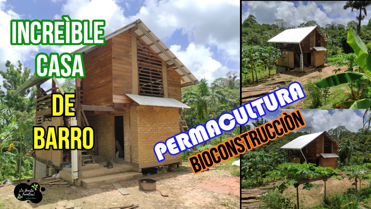 Preciosa Casa De BARRO Y MADERA ECOLOGICA Hecha Con Sus Propias Manos/ en la NATURALEZA del bosque.