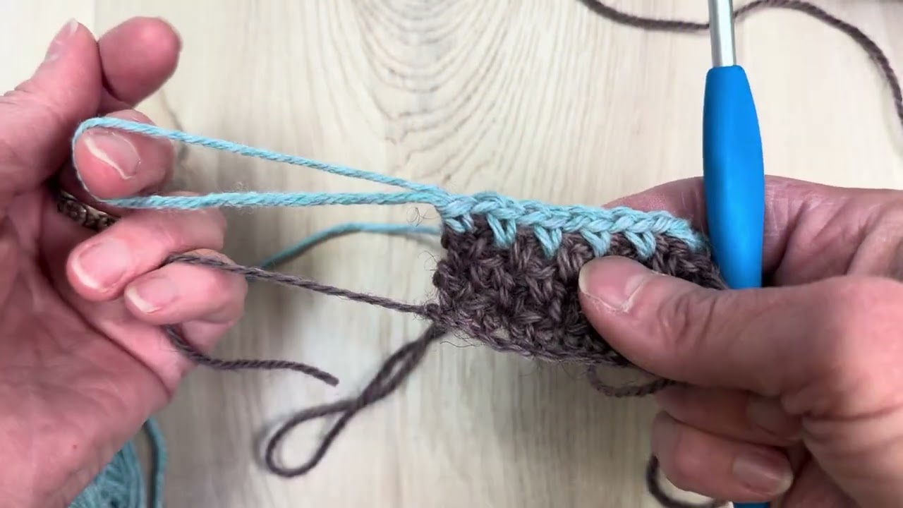 How to change color in crochet linen stitch without cutting yarn