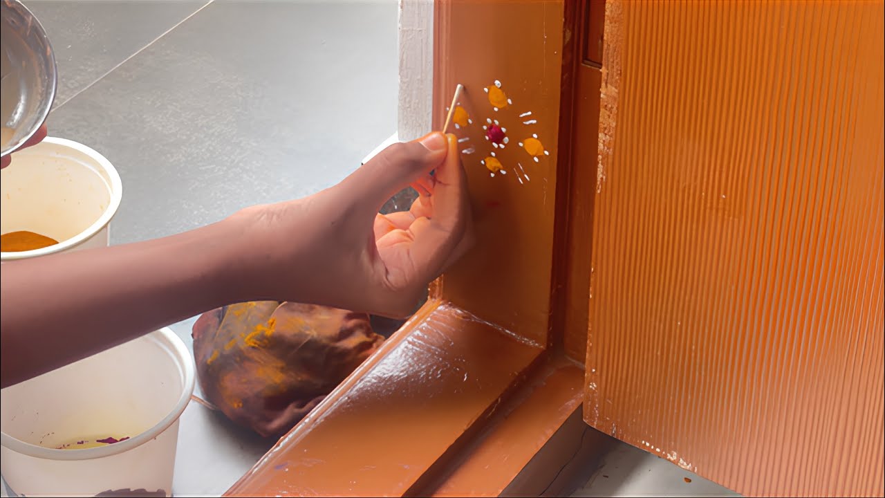 Hosthilu Rangoli Design using Kumkum and Haldi | Hosilu Design | Hosilige Arishina Kumkuma