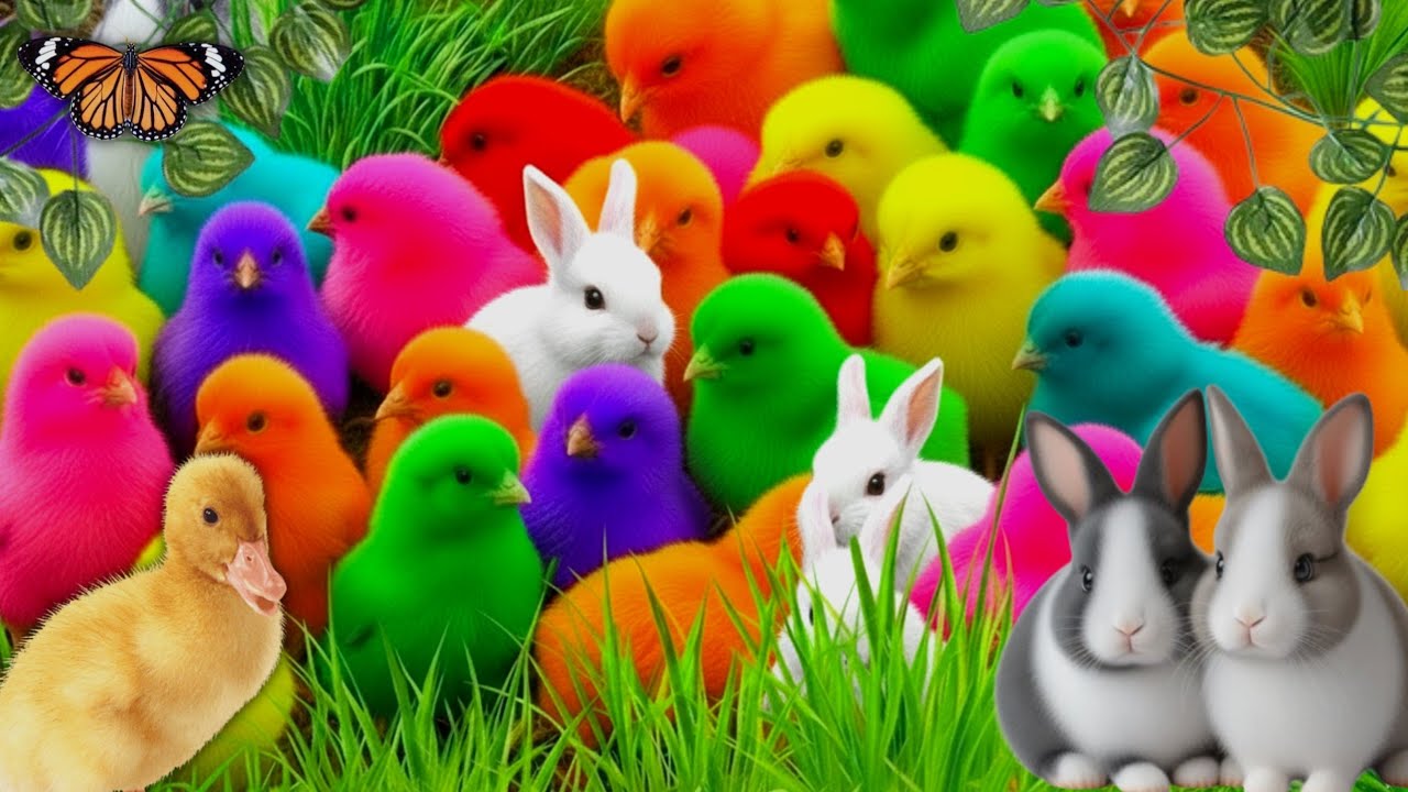 Ayam Lucu, ayam warna warni, ayam rainbow, kelinci lucu, bebek lucu, ikan koi, Hewan Lucu 🐤🐣 001