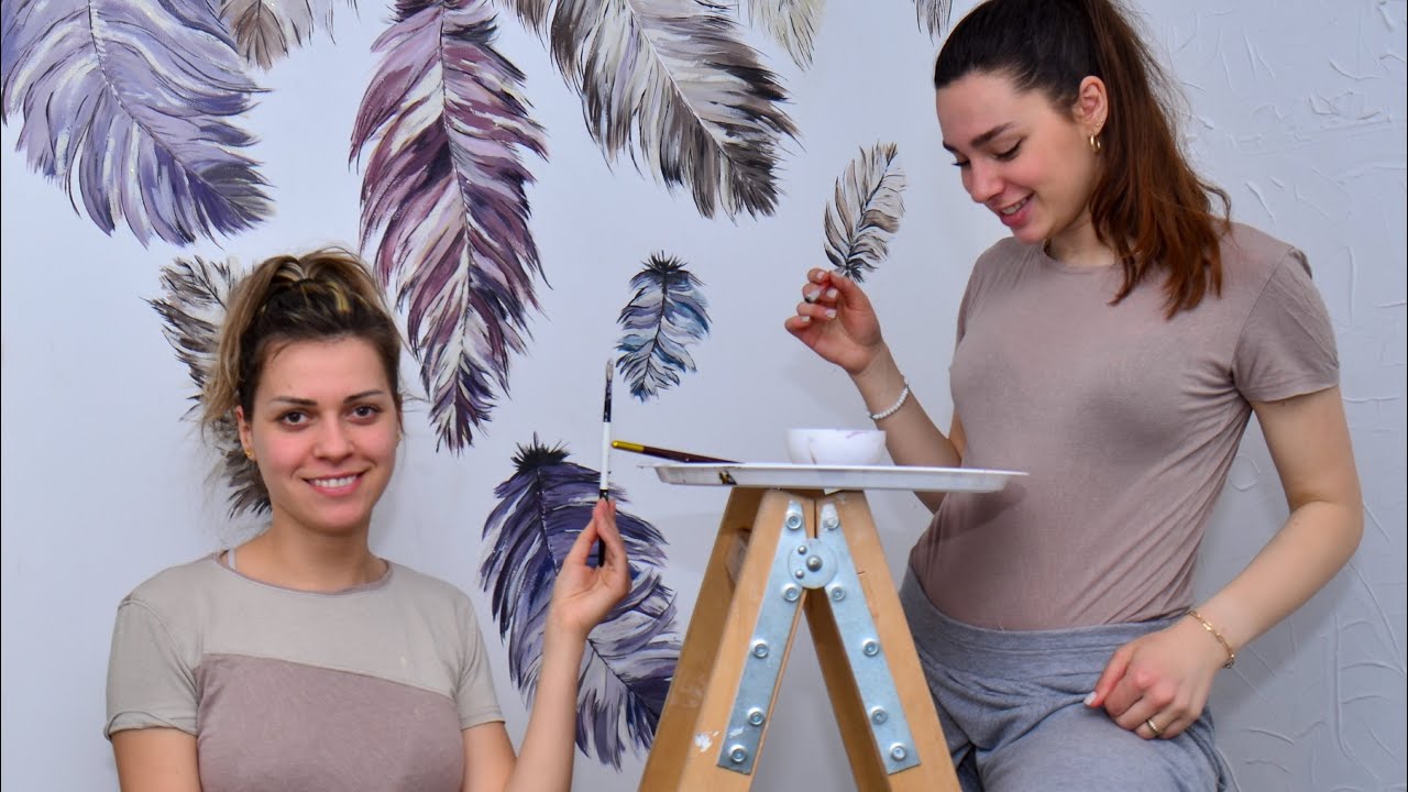 Oslikavanje Zida | MURAL Motivi sa perjem by KikiArt