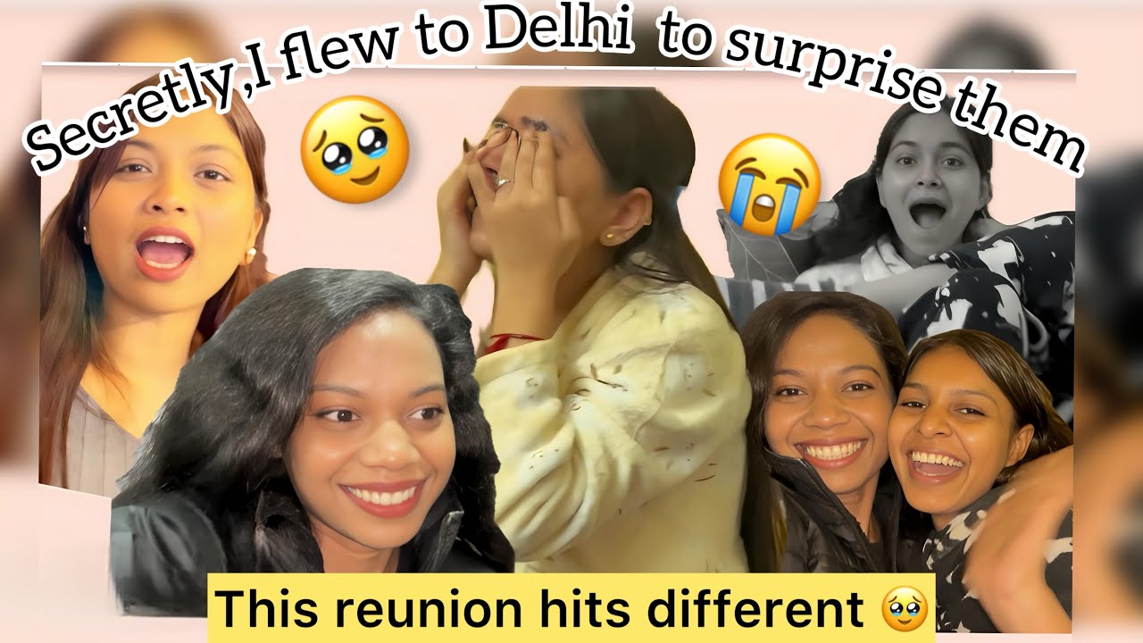 I flew to Delhi to surprise them ✈️#surprisereunion #delhi 