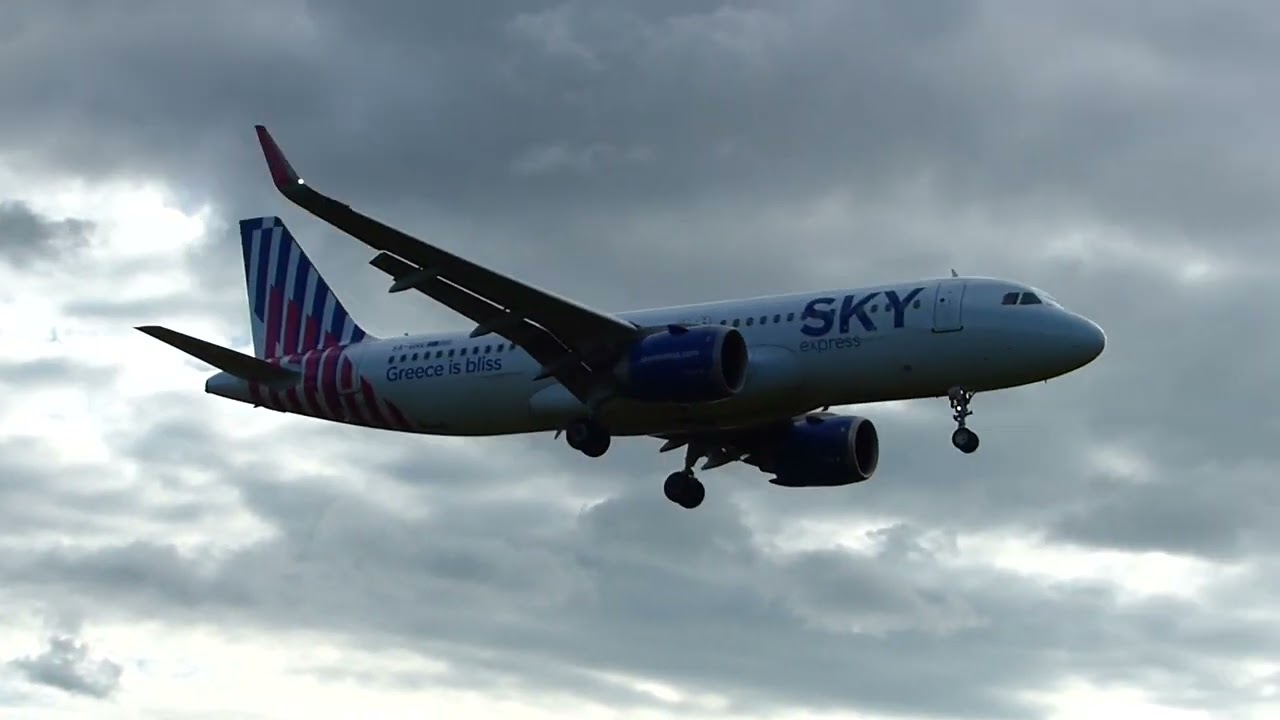 A320-251Neo SKY Express SX-GRE | Landing at LFMH Saint Etienne Airport with ATC