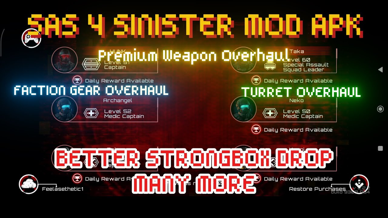 SAS 4 MOD 2025|Mobile APK & PC/Steam|Premium Weapons, Faction Gear, Turrets & Custom Mods