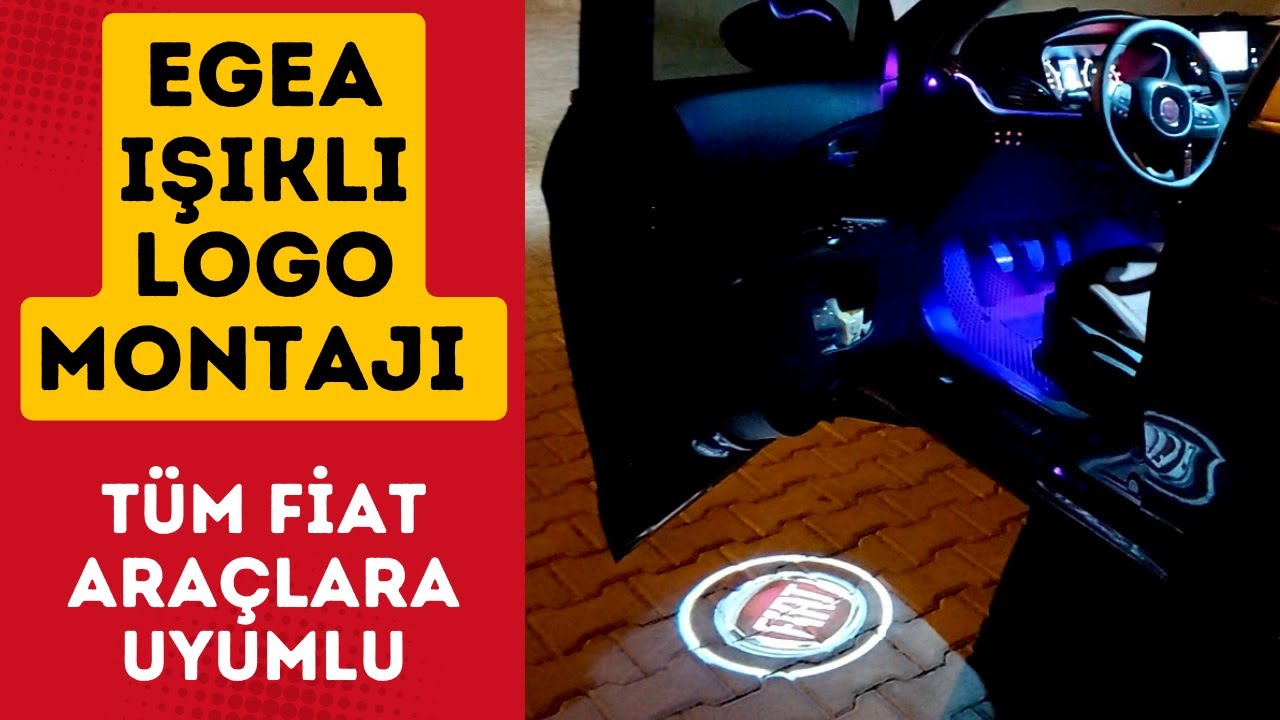 FİAT EGEA KAPI ALTI IŞIKLI LOGO MONTAJ | TÜM FİAT ARAÇLARA UYUMLU | PİLLİ VE SENSÖRLÜ | KOLAY MONTAJ
