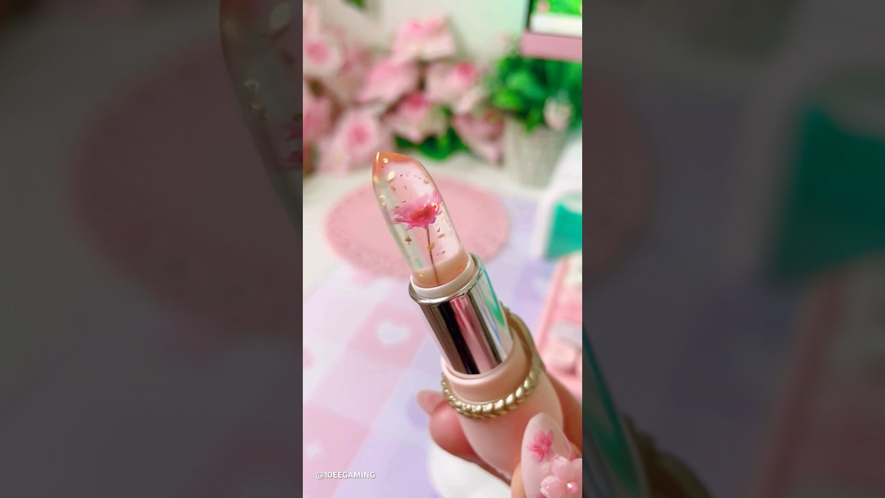 Crystal Flower Jelly Lipstick! 😍🌸 10eegaming #kawaii #magical #beauty #pink #satisfying #aesthetic
