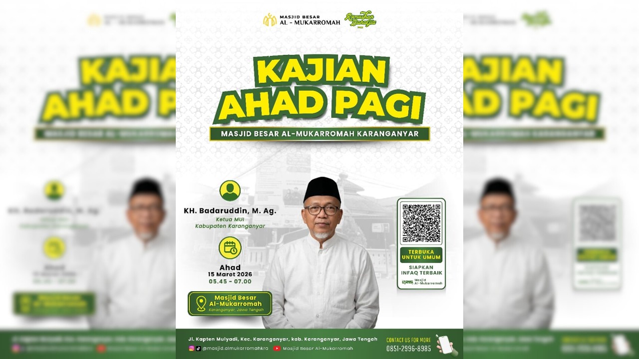 🔴 LIVE | Kajian Ahad Pagi Bersama Ketua MUI Kabupaten Karanganyar