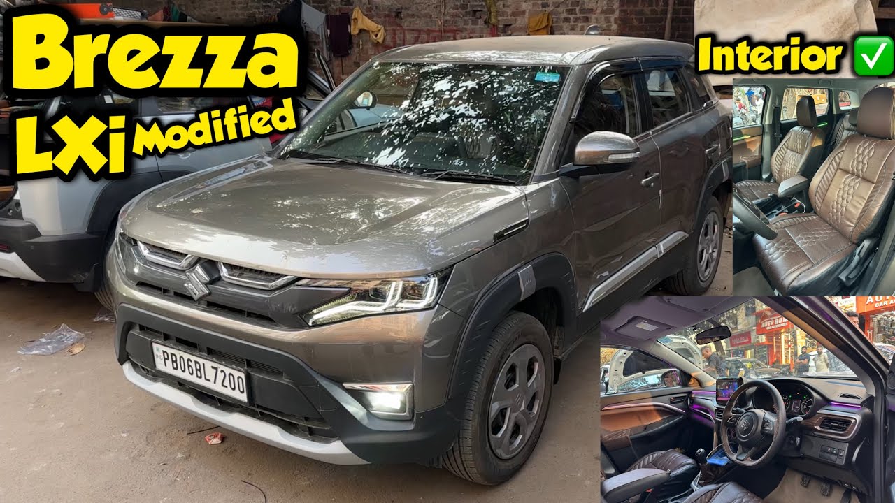 Maruti Brezza LXi Modification with Genuine Parts✅Top Model Headlight Installation✅Brezza Modified