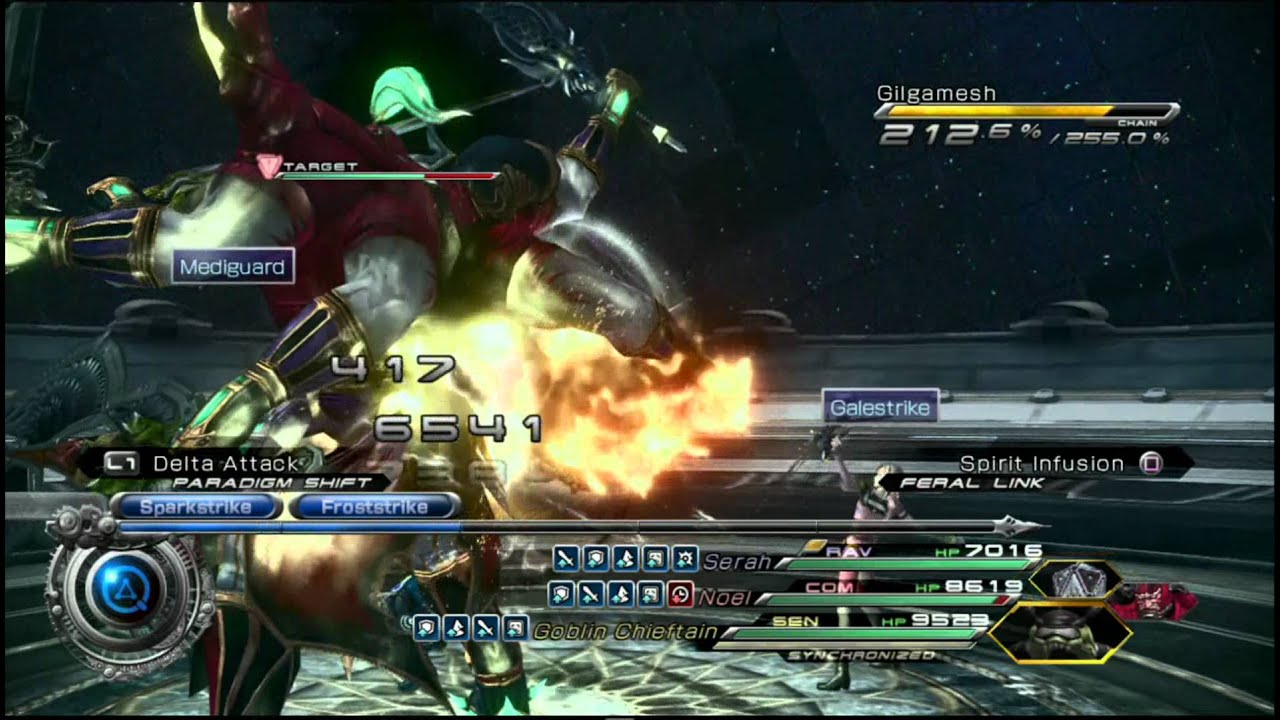 FFXIII-2 Gilgamesh vs Gilgamesh EASY mode DLC gameplay