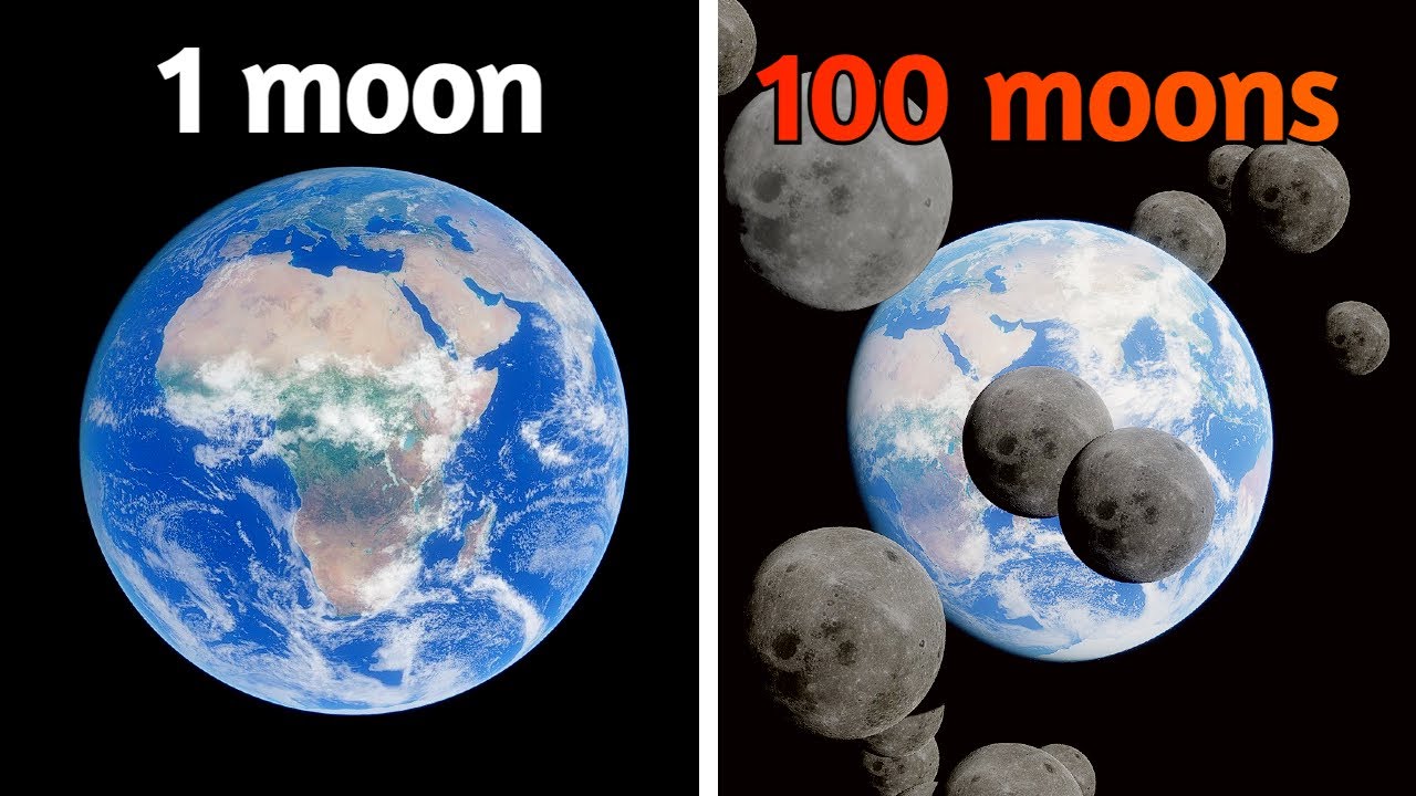 1 против 10 против 100 лун в SpaceEngine