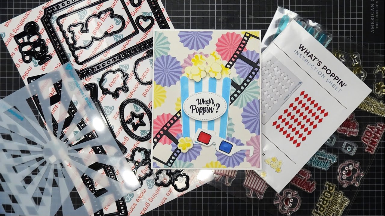 Diamond Press What's Poppin Stamps, Dies & Stencils Kit Review Tutorial! So Fun!