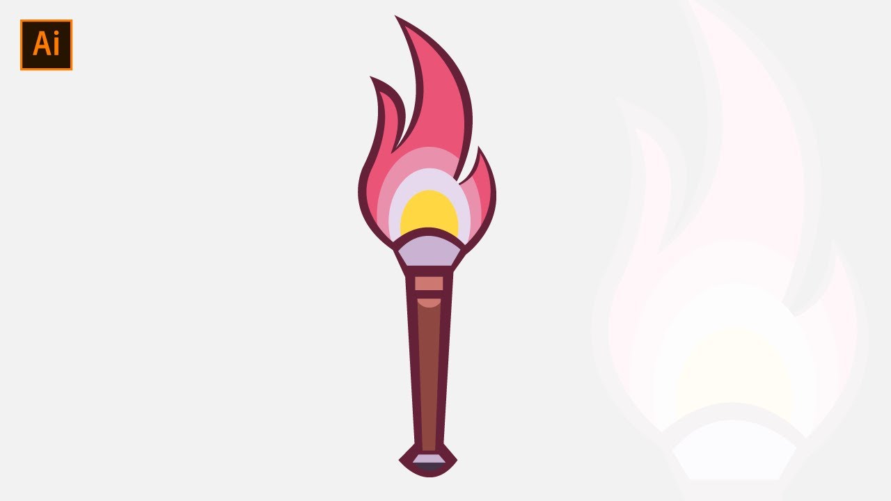 How To Create Flat Fire Vector Design Illustrator Tutorial