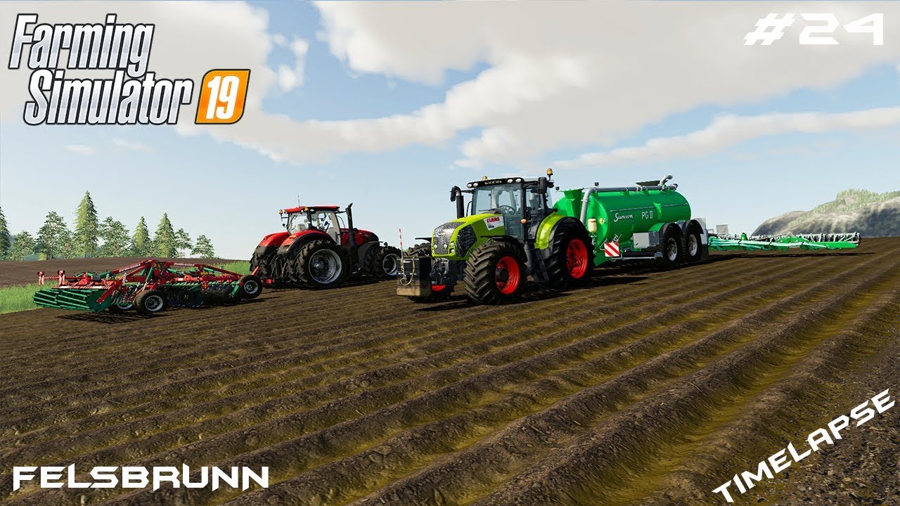 Plowing, slurry speeding and cultivating | Animals on Felsbrunn | Farming Simulator 19 | Episode 24