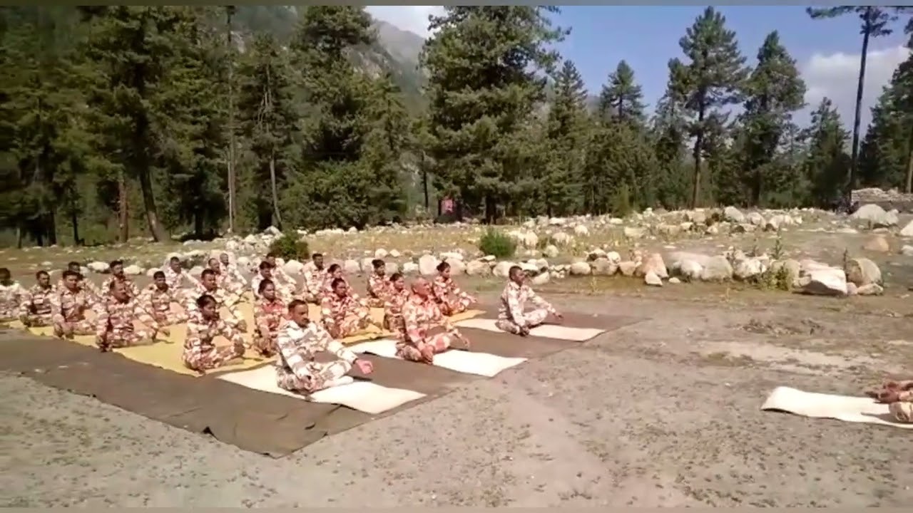 ITBP personnel practice #Yoga at high altitude areas in Himachal Pradesh.