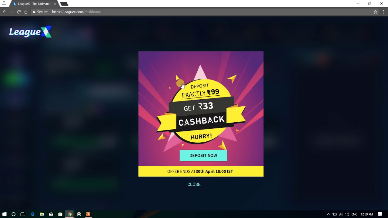 LeagueX Fantasy Cricket Loot 100rs on Signup and 50rs per Refer Full usable Refer and earn