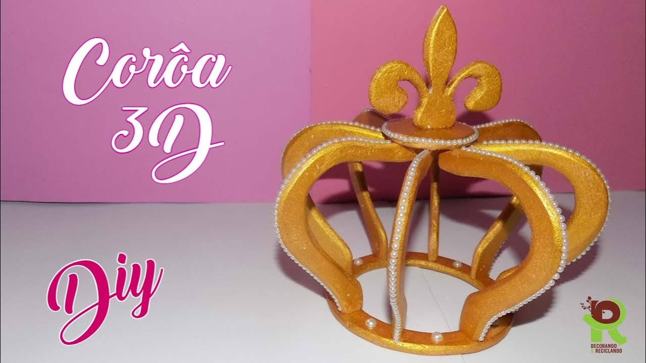 Ideias Reutilizando Bandeja de Isopor 👑💖Corôa 3D | Feat  Diy com Fabiana Nogueira