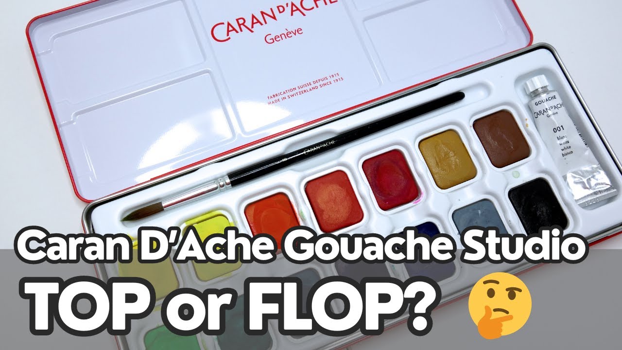 Caran D' Ache Gouache Studio REVIEW + SWATCHES 🤔 #carandache #carandachereview #gouache #artreview