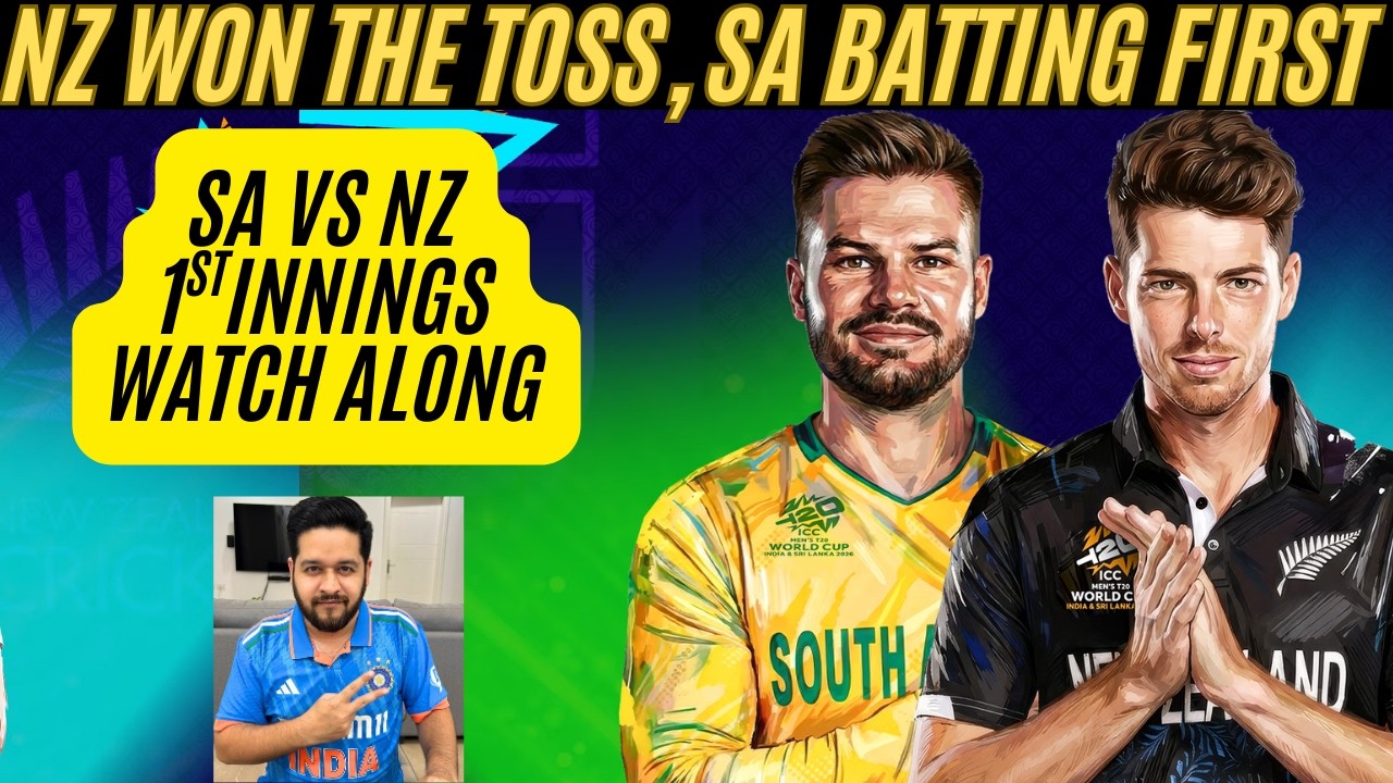 🔴 SA VS NZ T20 WC: NZ WON THE TOSS, OPT TO BOWL IN THE 1ST SEMI FINAL, WATCH ALONG