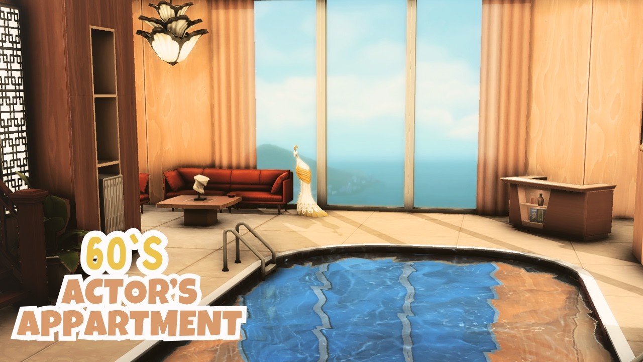 Retro Hollywood Appartment 🎬 | The Sims 4 | Stop Motion Build [No CC]