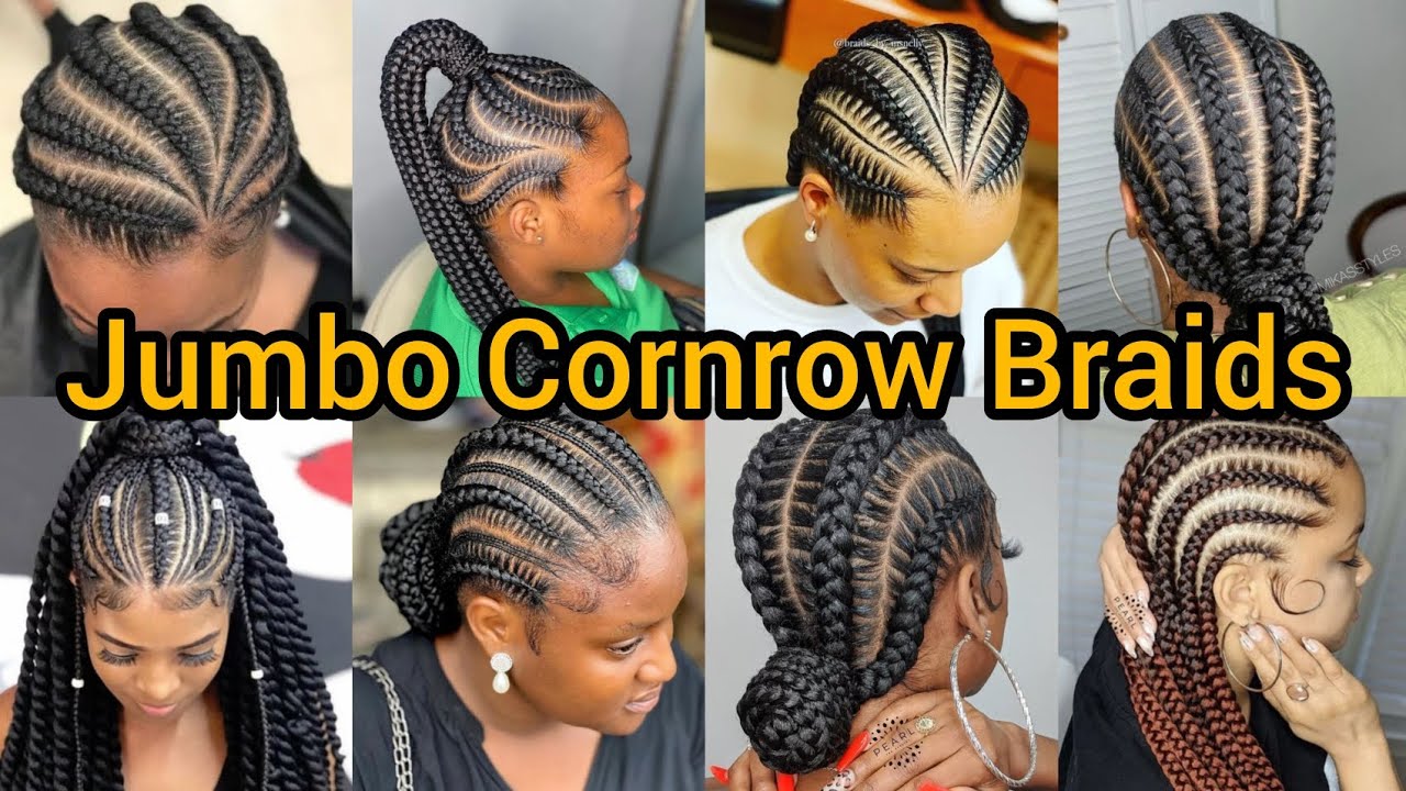 Elegant Jumbo Cornrow Braids 2025 | Straight Back Cornrows | Braids for Black Women 2025