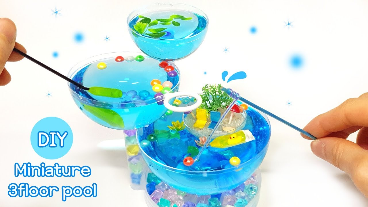 DIY Real  Miniature swimming pool #2  - 3 floor swimming pool !