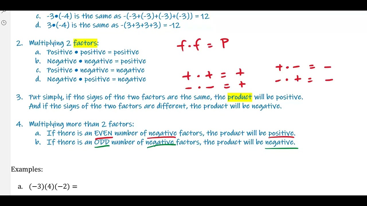 A1 Lesson 2.5 (Multiplication of Real Numbers)