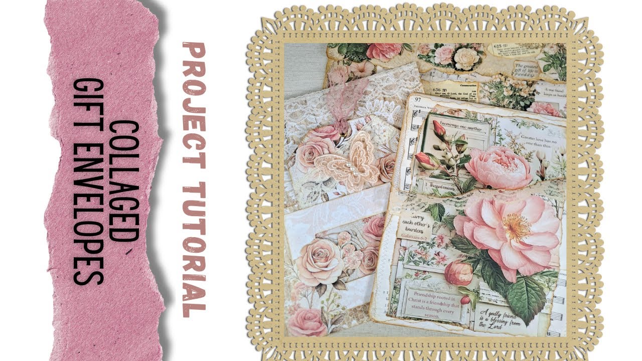 Collage Gift Pouch Envelopes | Free Friendship Floral Papers #Freebies #junkjournaltutorials