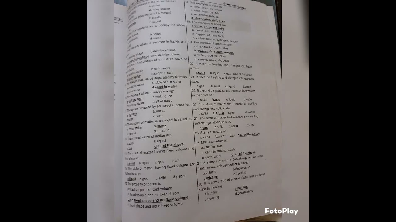 General Science mcqs for  pst test 2021