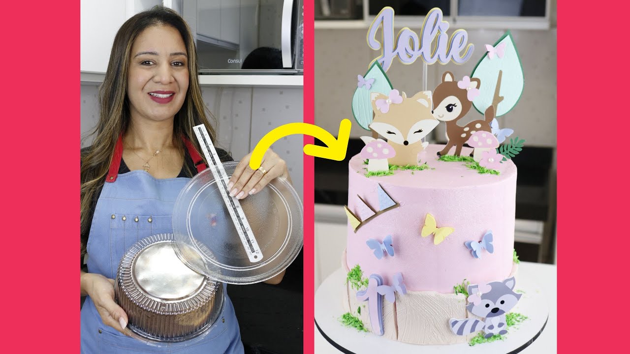DECORAÇÃO DE BOLO SEM BAILARINA, COM RÉGUA- TRANSFORMEI BOLO COMUM DE PADARIA EM BOLO DE MÊSVERSÁRIO