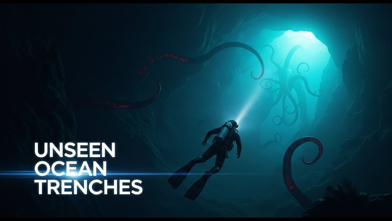 Unseen Ocean Trenches |Exploring The Caverns Where Giant Squids Battle in Eternal Midnight Darkness