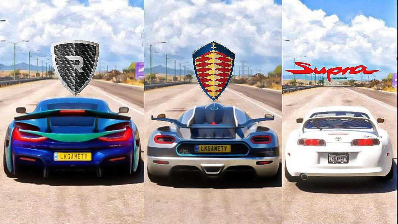 FH5 DRAG RACE! Rimac Nevera Vs Koenigsegg ONE1 Vs Toyota Supra Rz