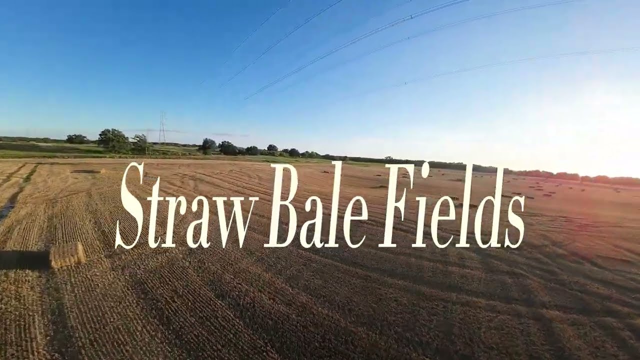 Straw Bale Fields - 4K cinematic drone cruise