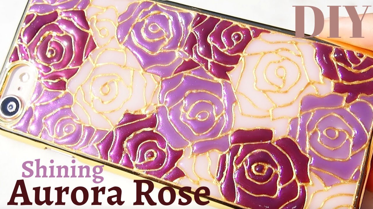 🌹【UVレジン】オーロラに輝くローズケース/How to Make an Aurora Rose Phone Case