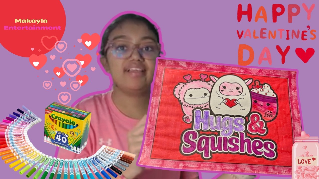 SQUISHMALLOWS for VALENTINE'S DAY 💘💌- Coloring Page Using Markers