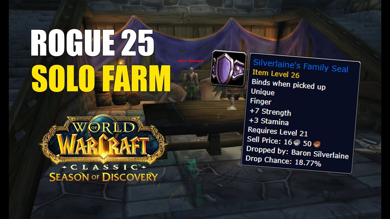 Baron Silverlaine Rogue 25 Solo Farm | Season of Discovery
