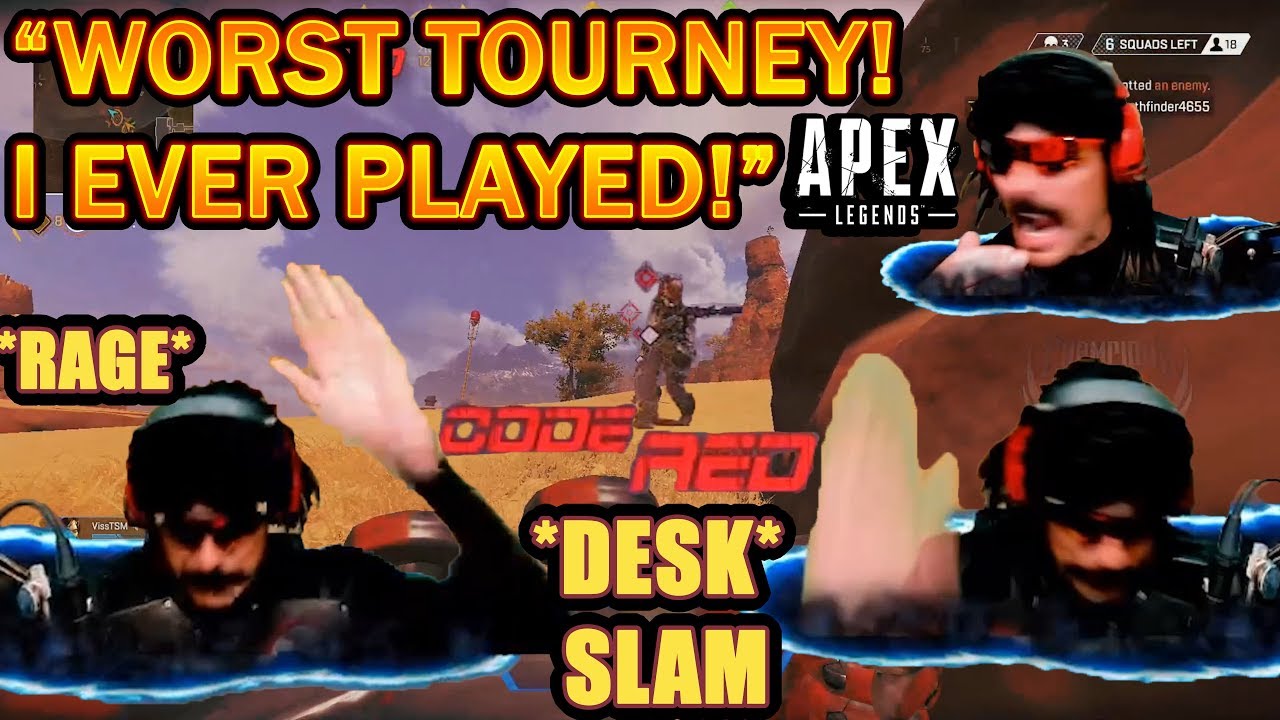 DrDisrespect SLAMS DESK IN RAGE at Apex Code Red Tournament! (MASSIVE!)
