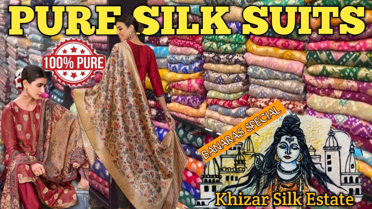 Real Banarasi Suits Manufacturer in Varanasi | Khizar Silk Estate Varanasi | Khaddi Georgette 