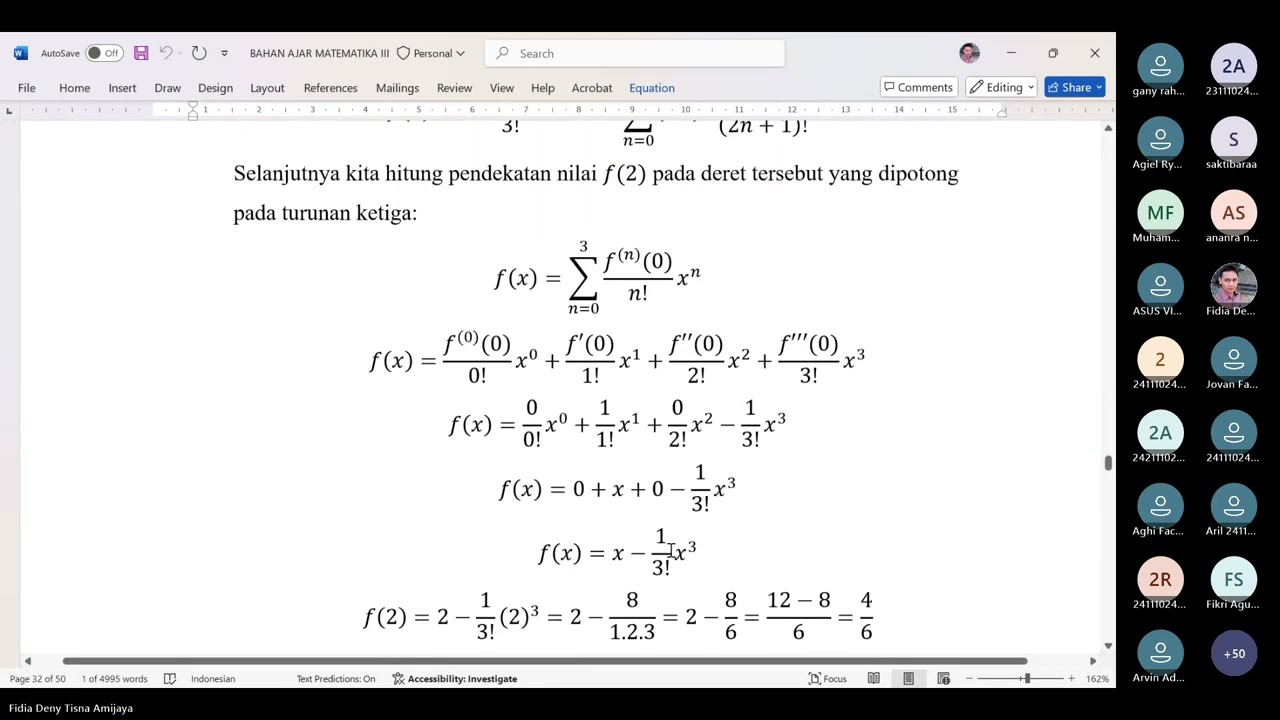 MATEMATIKA III APROKSIMASI DERET TAYLOR