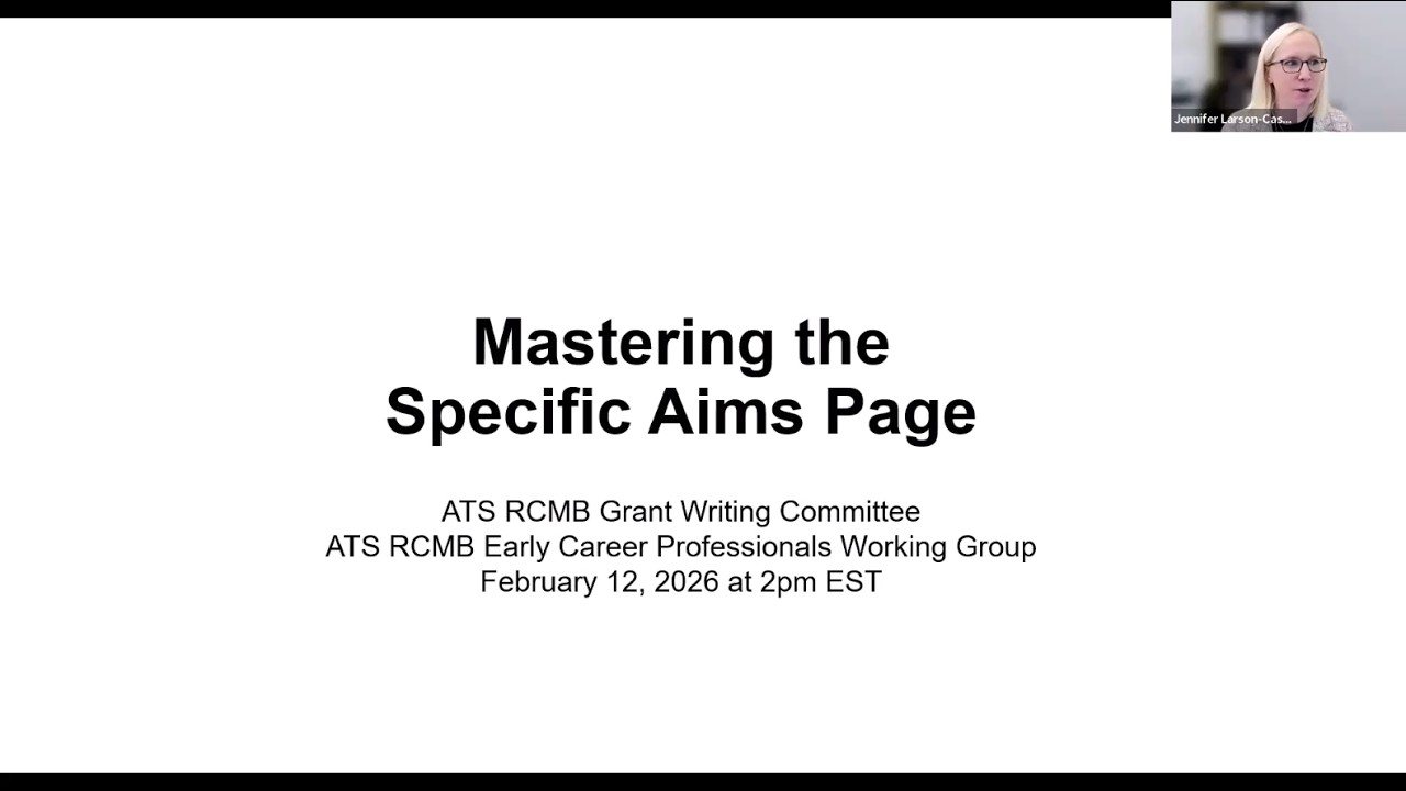 Mastering the Specific Aims Page