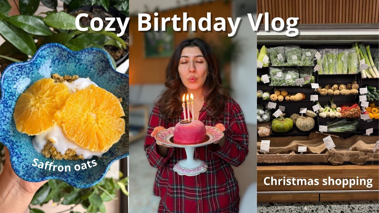 Cozy Birthday Vlog ✨ Saffron Oats, Christmas Shopping & Slow Winter Magic